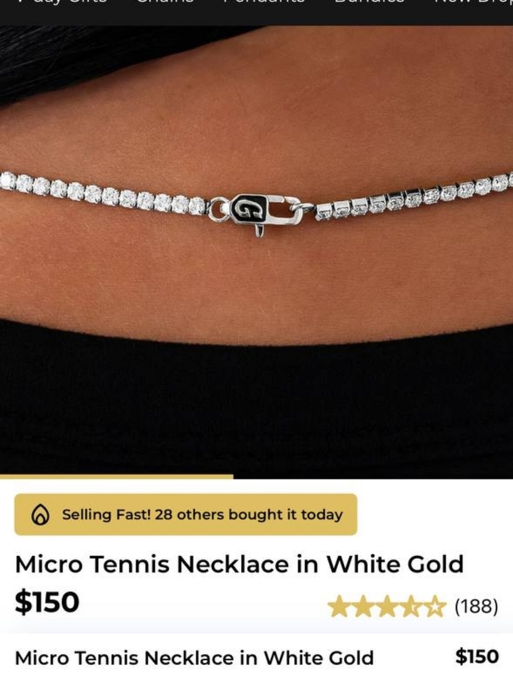 White Gold Necklace Micro Tennis